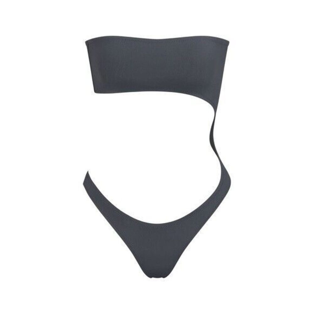 SKIMS Recycled Swim Strapless Monokini Bathing Suit Size 3X Gunmetal Women's NWT